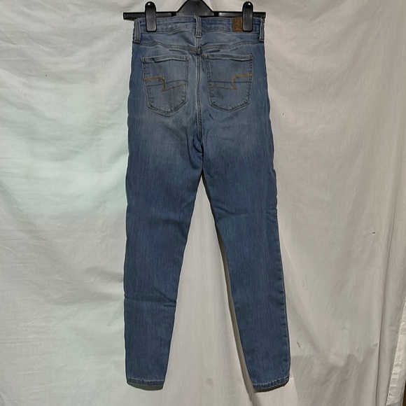 women's American Eagle Outfitters super High Rise Denim Jeggings size 4 regular - Picture 2 of 5
